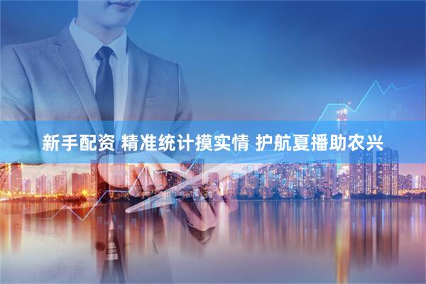 新手配资 精准统计摸实情 护航夏播助农兴